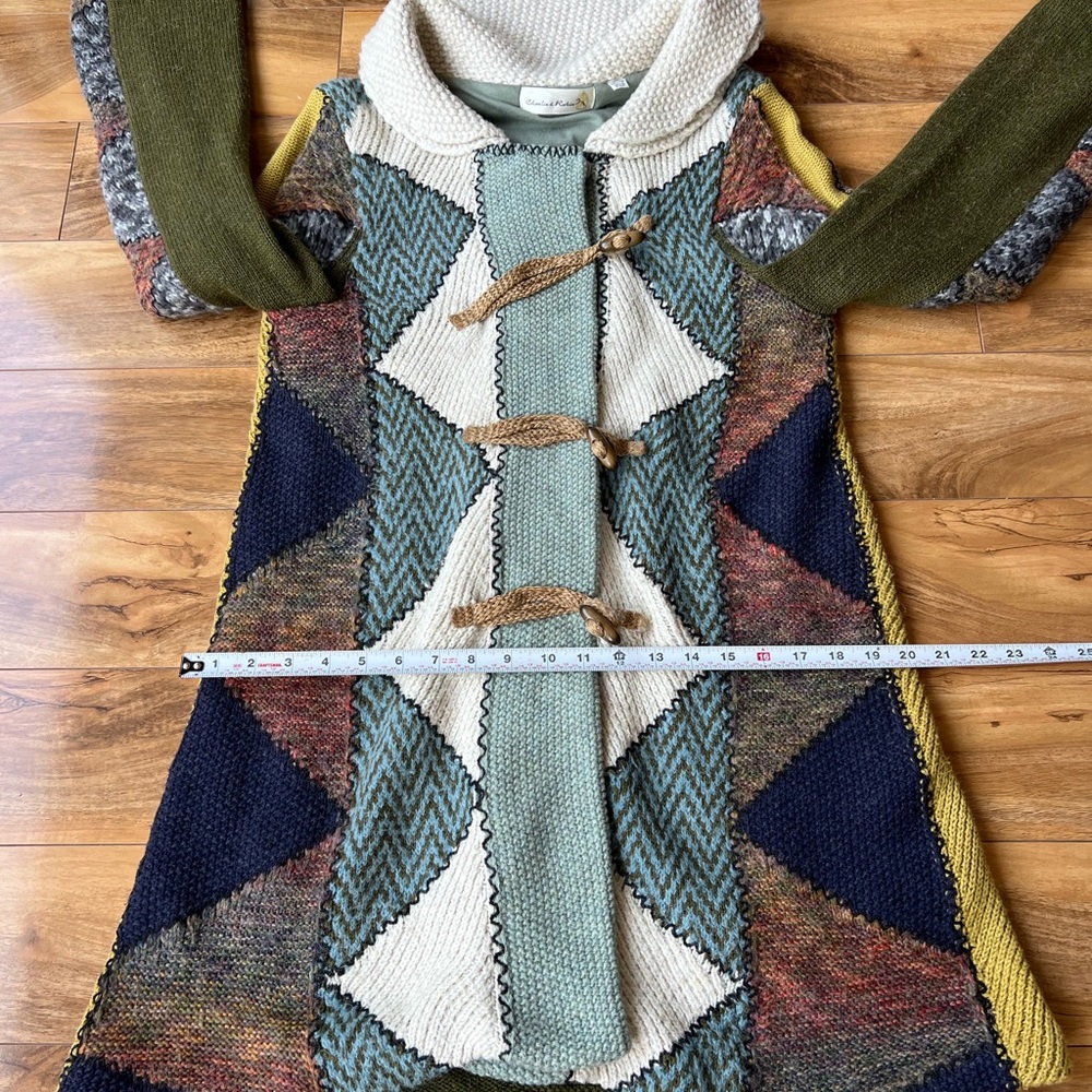 Anthropologie Patchwork Wool Alpaca Mohair blend Cardigan , - Picture 9 of 15